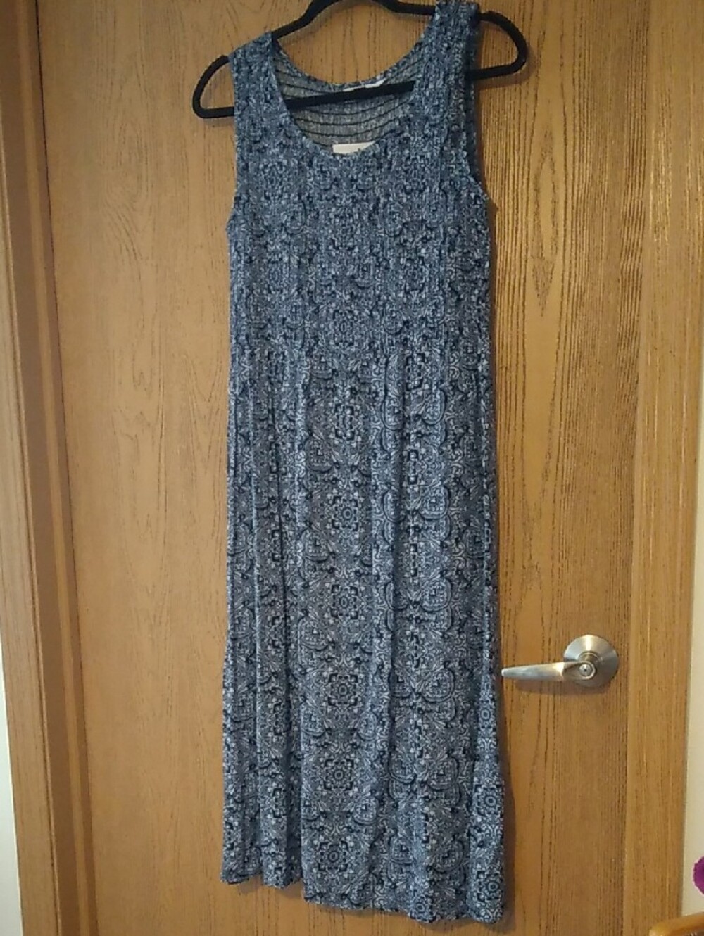croft & barrow Navy Blue Floral Sleeveless Maxi Dress
